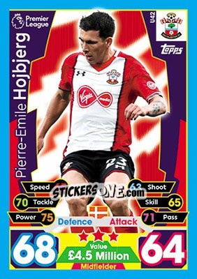 Sticker Pierre-Emile Hojbjerg - English Premier League 2017-2018. Match Attax Extra n. U42 - Topps