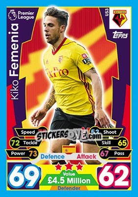 Cromo Kiko Femenia - English Premier League 2017-2018. Match Attax Extra - Topps