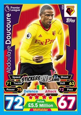 Figurina Abdoulaye Doucoure - English Premier League 2017-2018. Match Attax Extra - Topps