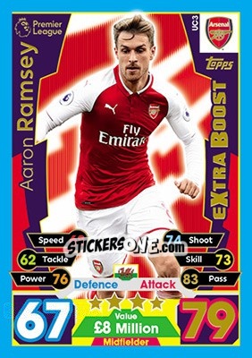 Sticker Aaron Ramsey - English Premier League 2017-2018. Match Attax Extra - Topps