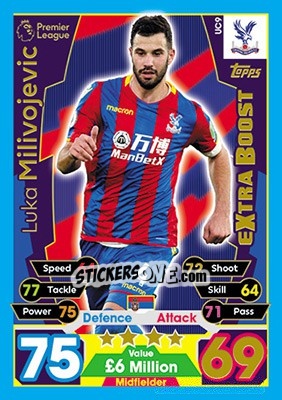 Sticker Luka Milivojevic - English Premier League 2017-2018. Match Attax Extra n. UC9 - Topps