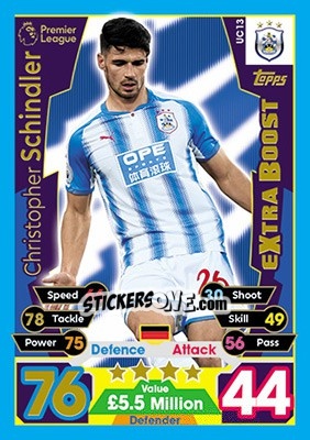 Cromo Christopher Schindler - English Premier League 2017-2018. Match Attax Extra - Topps