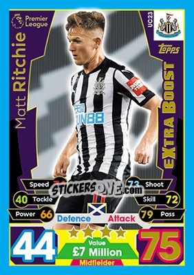 Cromo Matt Ritchie - English Premier League 2017-2018. Match Attax Extra - Topps