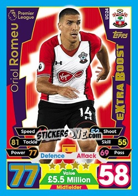 Cromo Oriol Romeu - English Premier League 2017-2018. Match Attax Extra - Topps