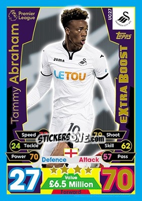 Sticker Tammy Abraham - English Premier League 2017-2018. Match Attax Extra n. UC27 - Topps