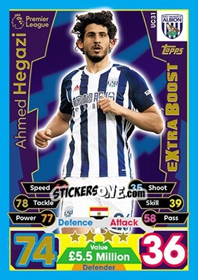 Sticker Ahmed Hegazi - English Premier League 2017-2018. Match Attax Extra - Topps
