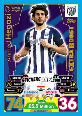 Sticker Ahmed Hegazi - English Premier League 2017-2018. Match Attax Extra n. UC31 - Topps