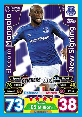 Sticker Eliaquim Mangala - English Premier League 2017-2018. Match Attax Extra - Topps