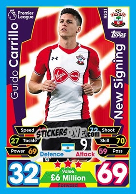 Figurina Guido Carrillo - English Premier League 2017-2018. Match Attax Extra - Topps