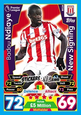 Figurina Badou Ndiaye - English Premier League 2017-2018. Match Attax Extra - Topps