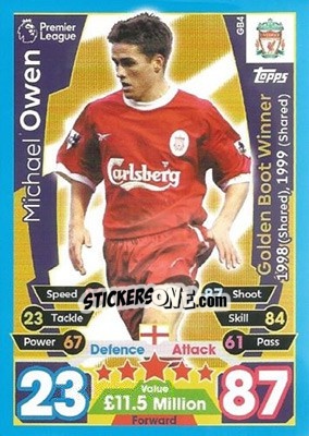 Sticker Michael Owen - English Premier League 2017-2018. Match Attax Extra n. GB4 - Topps