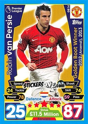 Sticker Robin van Persie - English Premier League 2017-2018. Match Attax Extra n. GB14 - Topps