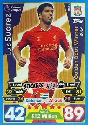 Sticker Luis Suarez - English Premier League 2017-2018. Match Attax Extra n. GB15 - Topps