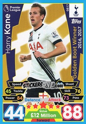 Sticker Harry Kane - English Premier League 2017-2018. Match Attax Extra n. GB17 - Topps