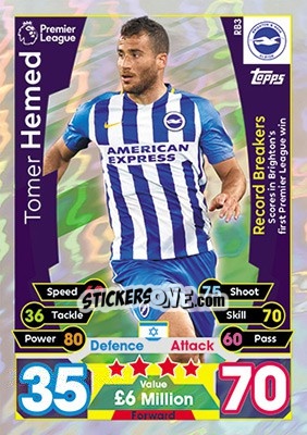 Figurina Tomer Hemed - English Premier League 2017-2018. Match Attax Extra - Topps