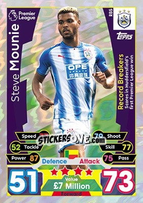 Sticker Steve Mounie - English Premier League 2017-2018. Match Attax Extra - Topps