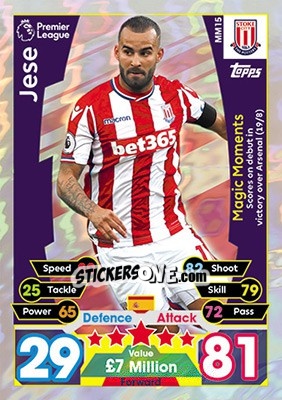 Sticker Jese - English Premier League 2017-2018. Match Attax Extra - Topps