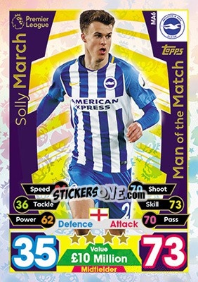 Cromo Solly March - English Premier League 2017-2018. Match Attax Extra - Topps