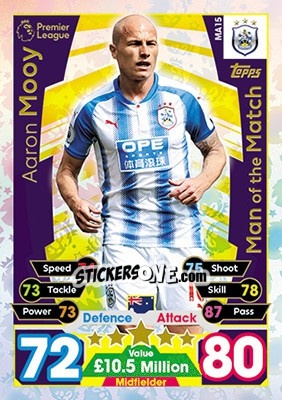 Sticker Aaron Mooy - English Premier League 2017-2018. Match Attax Extra n. MA15 - Topps
