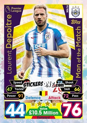 Cromo Laurent Depoitre - English Premier League 2017-2018. Match Attax Extra - Topps