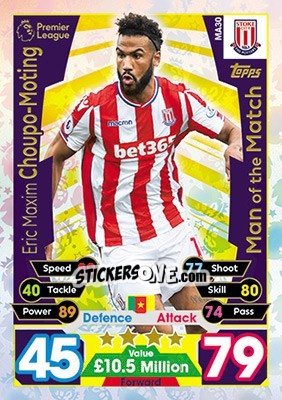Sticker Eric Maxim Choupo-Moting - English Premier League 2017-2018. Match Attax Extra n. MA30 - Topps