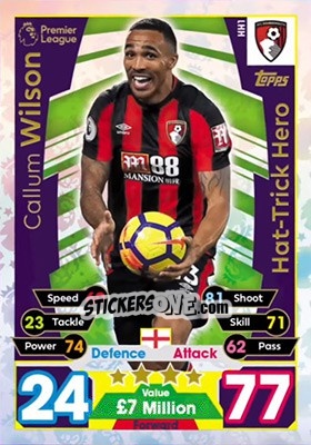 Sticker Callum Wilson - English Premier League 2017-2018. Match Attax Extra - Topps