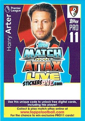 Sticker Harry Arter - English Premier League 2017-2018. Match Attax Extra - Topps