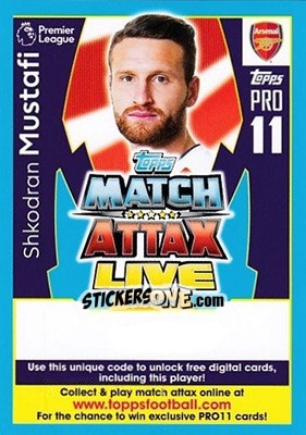 Sticker Shkodran Mustafi - English Premier League 2017-2018. Match Attax Extra - Topps