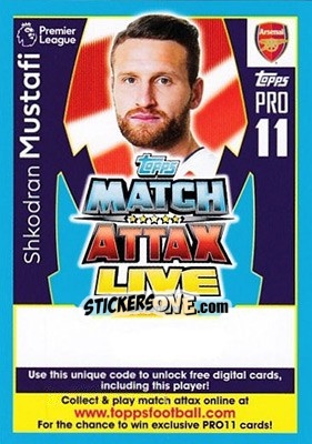 Cromo Shkodran Mustafi - English Premier League 2017-2018. Match Attax Extra - Topps