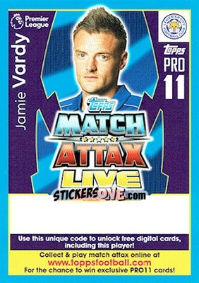 Sticker Jamie Vardy - English Premier League 2017-2018. Match Attax Extra n. PLX18-INUK13 - Topps