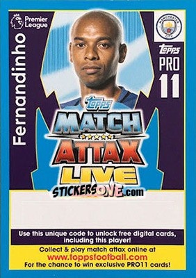 Sticker Fernandinho - English Premier League 2017-2018. Match Attax Extra - Topps
