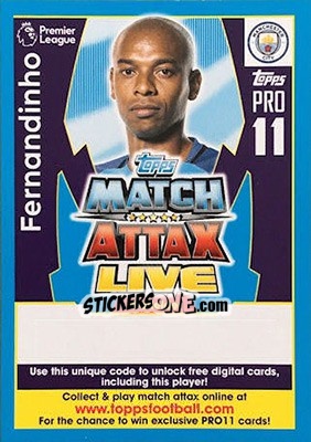 Sticker Fernandinho - English Premier League 2017-2018. Match Attax Extra n. PLX18-INUK17 - Topps