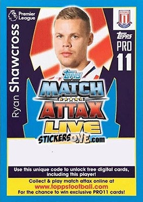 Sticker Ryan Shawcross - English Premier League 2017-2018. Match Attax Extra - Topps