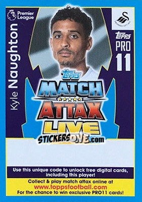 Sticker Kyle Naughton - English Premier League 2017-2018. Match Attax Extra - Topps