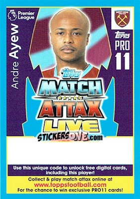 Cromo Andre Ayew - English Premier League 2017-2018. Match Attax Extra - Topps