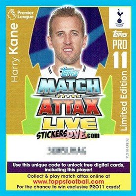 Cromo Harry Kane - English Premier League 2017-2018. Match Attax Extra - Topps