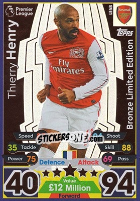 Sticker Thierry Henry - English Premier League 2017-2018. Match Attax Extra n. LE5B - Topps
