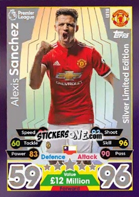 Sticker Alexis Sanchez - English Premier League 2017-2018. Match Attax Extra n. LE1S - Topps