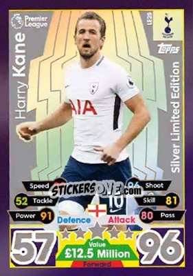 Sticker Harry Kane - English Premier League 2017-2018. Match Attax Extra - Topps