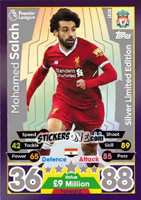 Sticker Mohamed Salah - English Premier League 2017-2018. Match Attax Extra n. LE3S - Topps