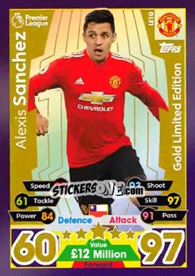 Sticker Alexis Sanchez - English Premier League 2017-2018. Match Attax Extra n. LE1G - Topps