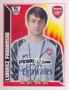 Sticker Lukasz Fabianski - Premier League Inglese 2010-2011 n. 26 - Topps