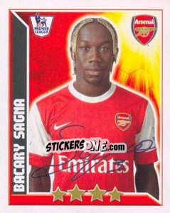 Sticker Bacary Sagna - Premier League Inglese 2010-2011 n. 27 - Topps