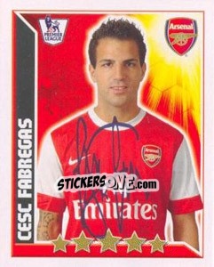 Sticker Cesc Fabregas - Premier League Inglese 2010-2011 n. 37 - Topps
