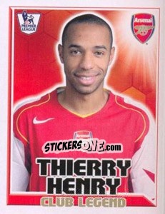 Sticker Thierry Henry - Club Legend - Premier League Inglese 2010-2011 n. 41 - Topps