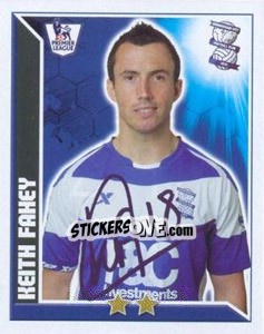 Sticker Keith Fahey - Premier League Inglese 2010-2011 n. 74 - Topps
