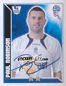 Figurina Paul Robinson - Premier League Inglese 2010-2011 - Topps