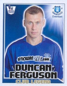 Sticker Duncan Ferguson - Club Legend - Premier League Inglese 2010-2011 n. 174 - Topps