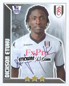 Sticker Dickson Etuhu - Premier League Inglese 2010-2011 n. 186 - Topps