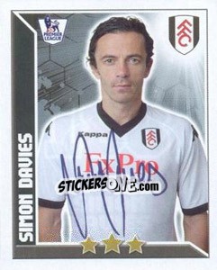 Figurina Simon Davies - Premier League Inglese 2010-2011 - Topps